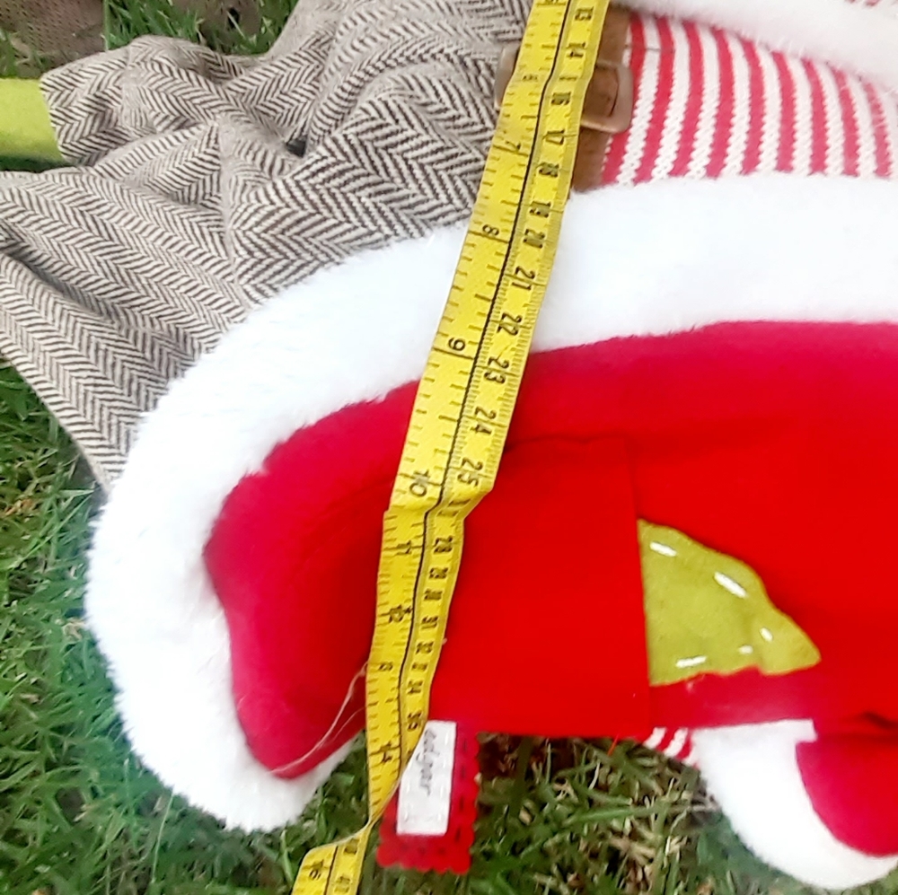 33" FOLK Art Santa Claus Doll red Hat coat pants Cloth & Wood legs Primitive - Picture 7 of 8